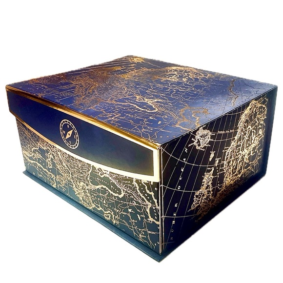 World Map Keepsake Box in Navy and Gold - Picture 7 of 12